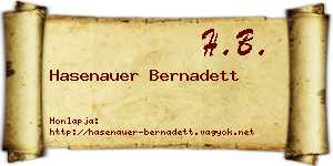 Hasenauer Bernadett névjegykártya